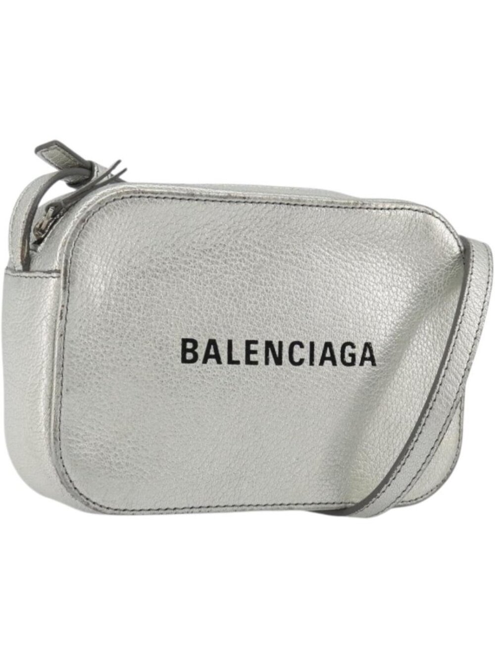 BALENCIAGA Everyday Shoulder Bag Leather Silver 552372